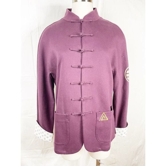 yishu Other - Mens Yishu Deep Purple Jacket With Gold Accents